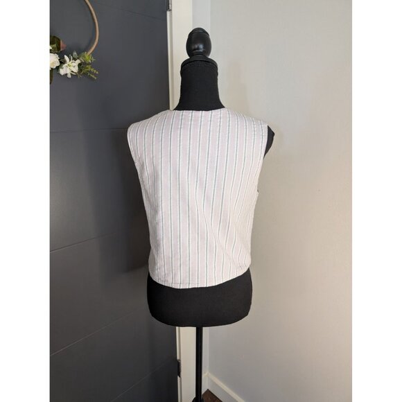 Vintage Petite Sophisticate 100% Cotton Embroidered Applique Vest Size‎ Small - Picture 4 of 10